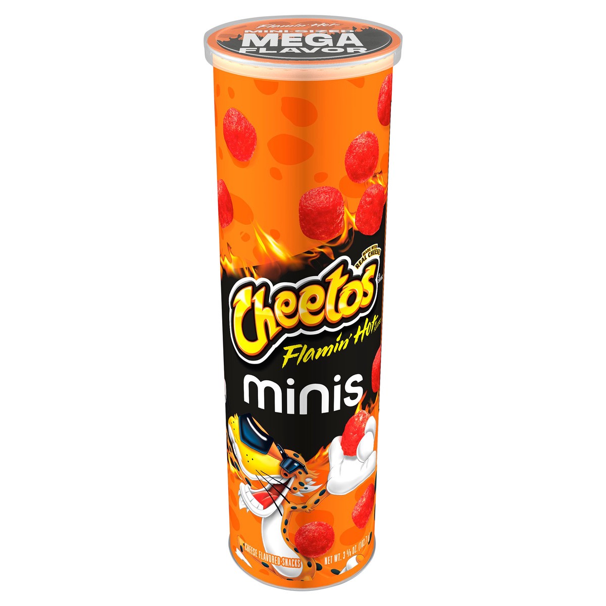 slide 6 of 13, Cheetos Cheese Flavored Snacks, Flamin' Hot Flavored, Minis, 3.625 oz