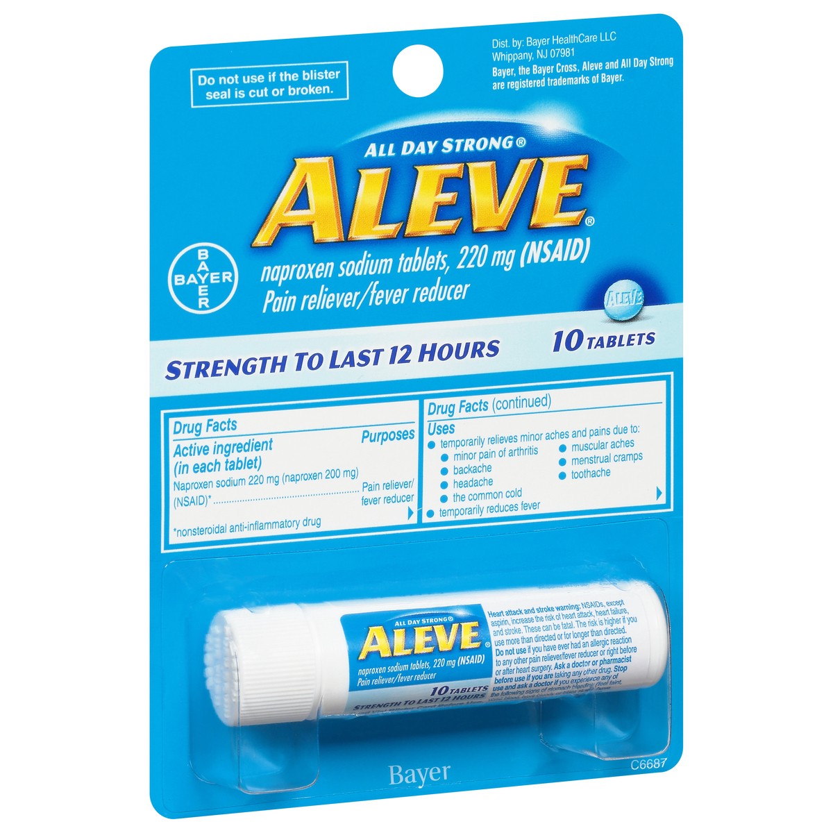 slide 5 of 9, Aleve All Day Strong Tablets 220 mg Naproxen Sodium 10 ea, 10 ct