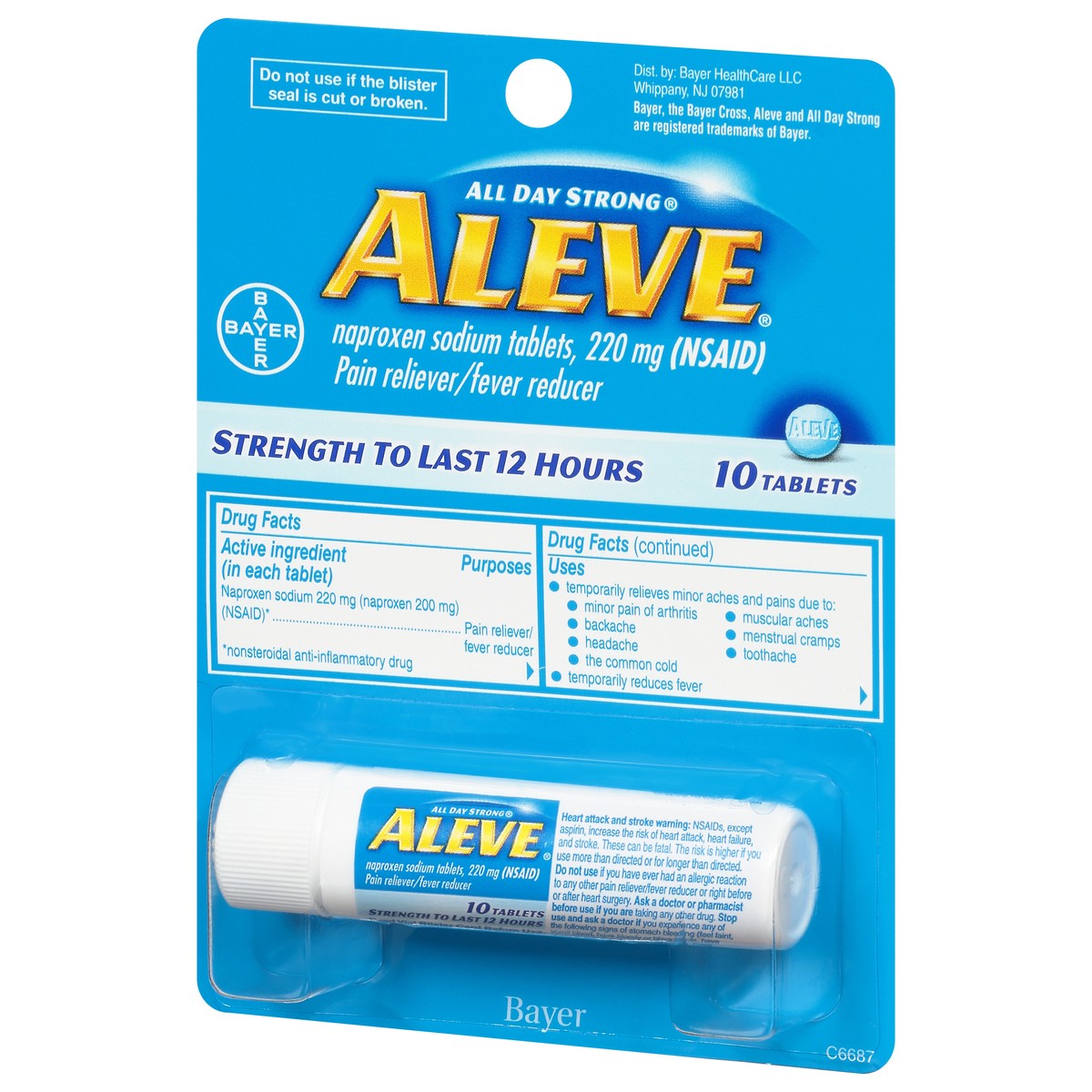 slide 9 of 9, Aleve All Day Strong Tablets 220 mg Naproxen Sodium 10 ea, 10 ct