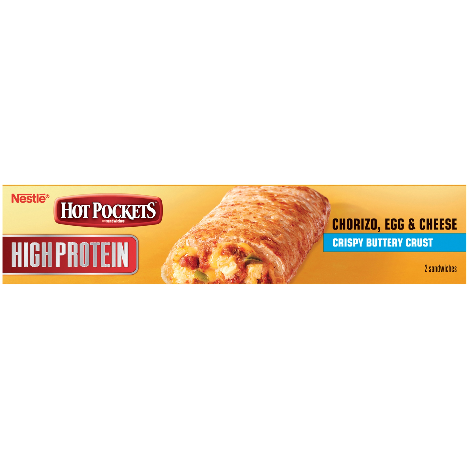 slide 8 of 10, Hot Pockets High Protein Chorizo, Egg & Cheese Frozen Breakfast Sandwiches, 9 oz