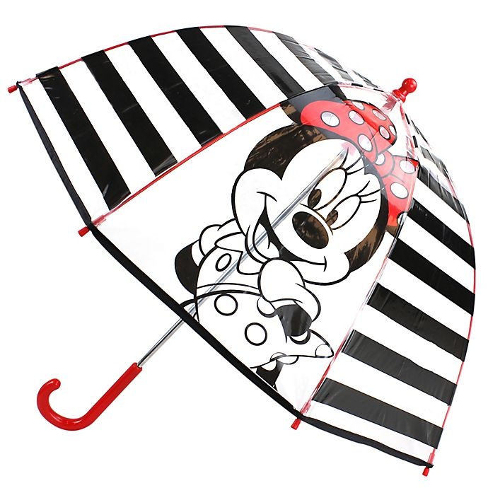 slide 2 of 2, Disney Striped Minnie Umbrella - Black, 1 ct