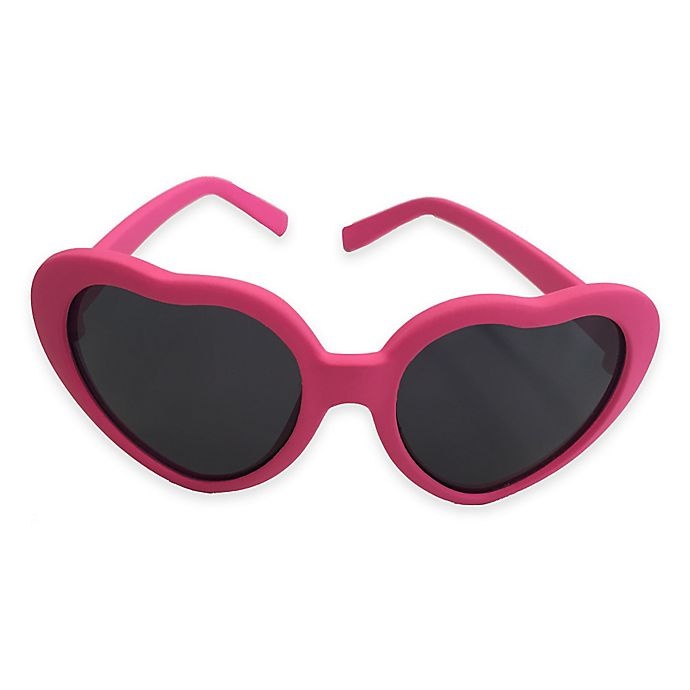 slide 1 of 1, On The Verge Heart Shaped Rubber Sunglasses - Hot Pink, 1 ct