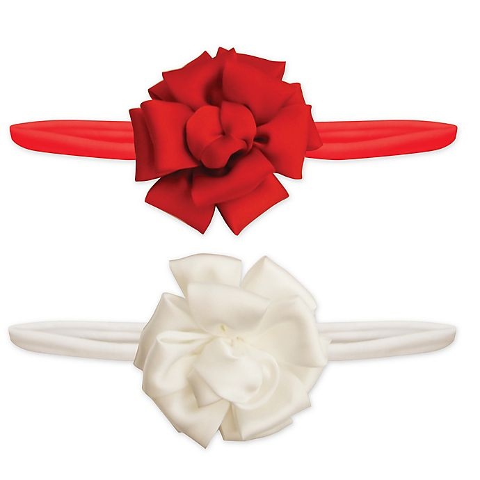 slide 1 of 1, Tiny Treasures Satin Bow Headbands, 2 ct