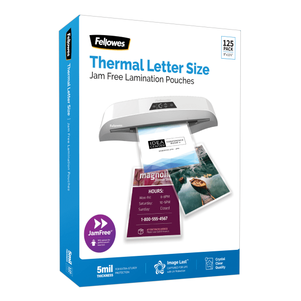 slide 3 of 5, Fellowes Imagelast Premium Uv Thermal Laminating Pouches, Letter Size, 5 Mil, 9'' X 11-1/2'', Clear, Pack Of 125 Pouches, 125 ct