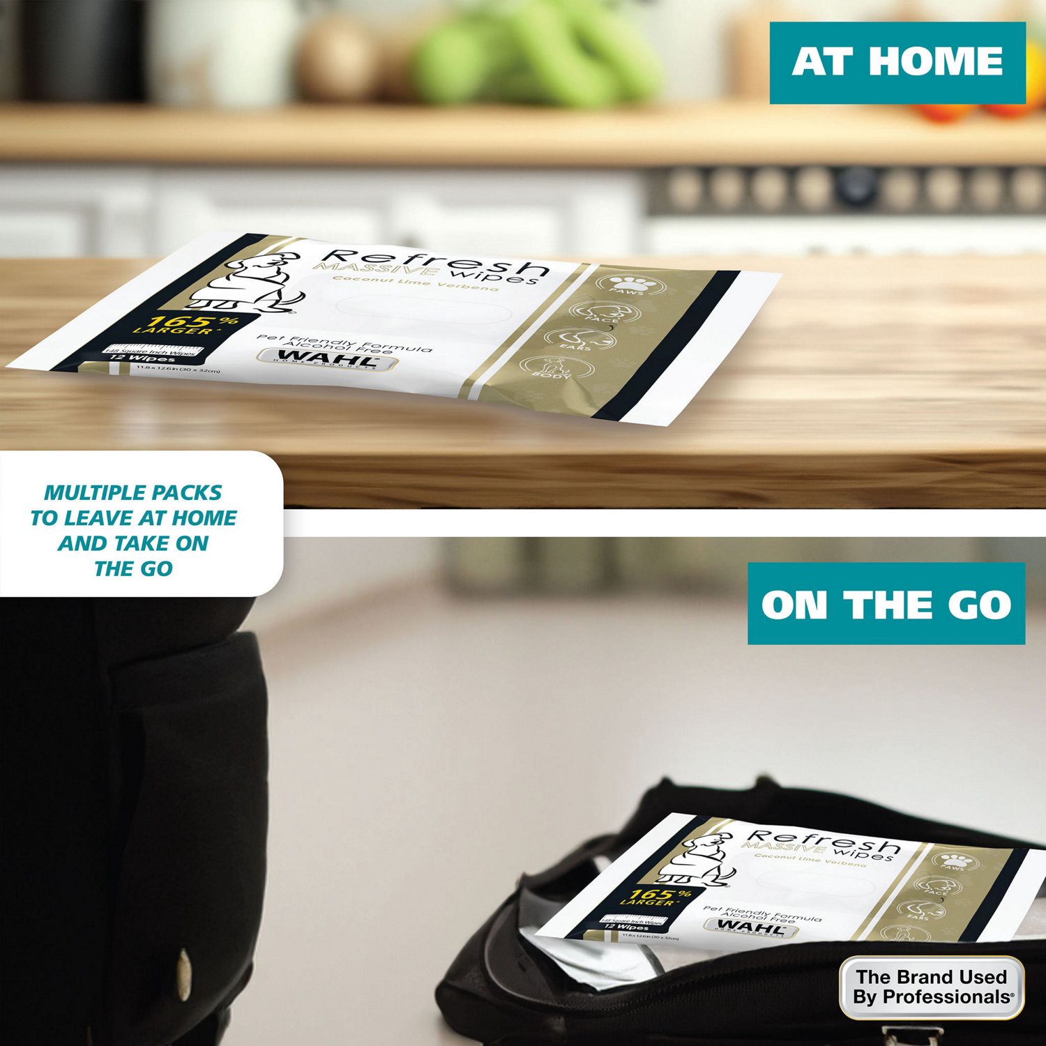 slide 6 of 10, Wahl Refresh Massive Pet Grooming Wipes, Coconut Lime Verbena Scent, 3 Pk (12 Wipes Per Pack), 12 ct