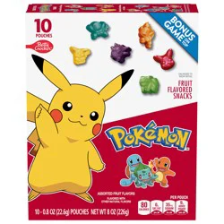 Betty Crocker Pokemon Fruit Flavored Snacks, Treat Pouches, Gluten Free Snack, 10 Ct, 8 oz