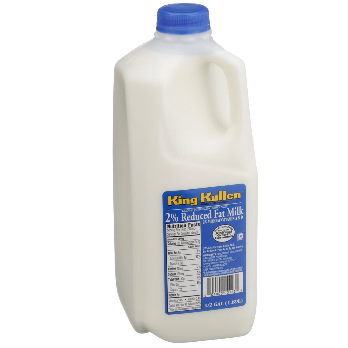slide 8 of 8, King Kullen Kk Milk 2% Plst(1/2Ga), 1 ct