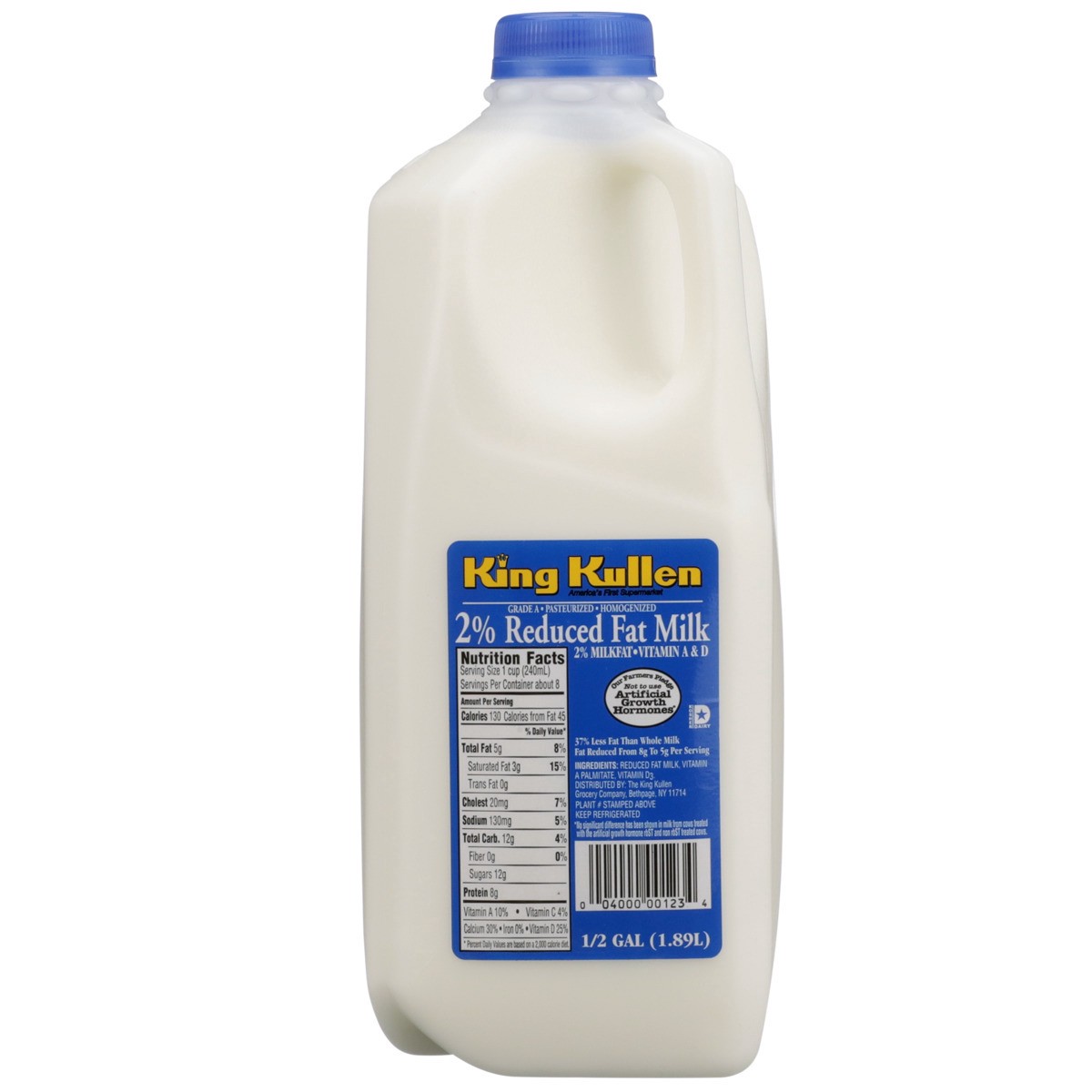 slide 6 of 8, King Kullen Kk Milk 2% Plst(1/2Ga), 1 ct