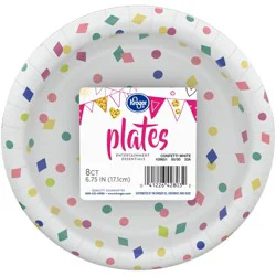 Kroger Entertainment Essentials Geo Confetti Paper Plates - White