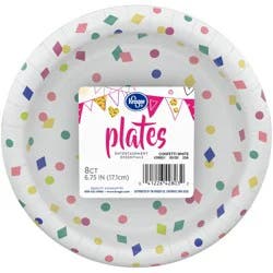 Kroger Entertainment Essentials Geo Confetti Paper Plates - White