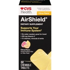 slide 1 of 1, CVS Health Airshield Chewable Tablets, Citrus, 32 ct