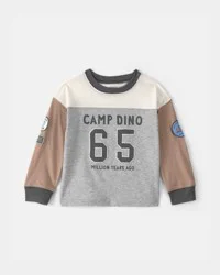Carter's Toddler Boy 'Camp Dino' Long-Sleeve T-Shirt - Brown/Grey Multi 5T