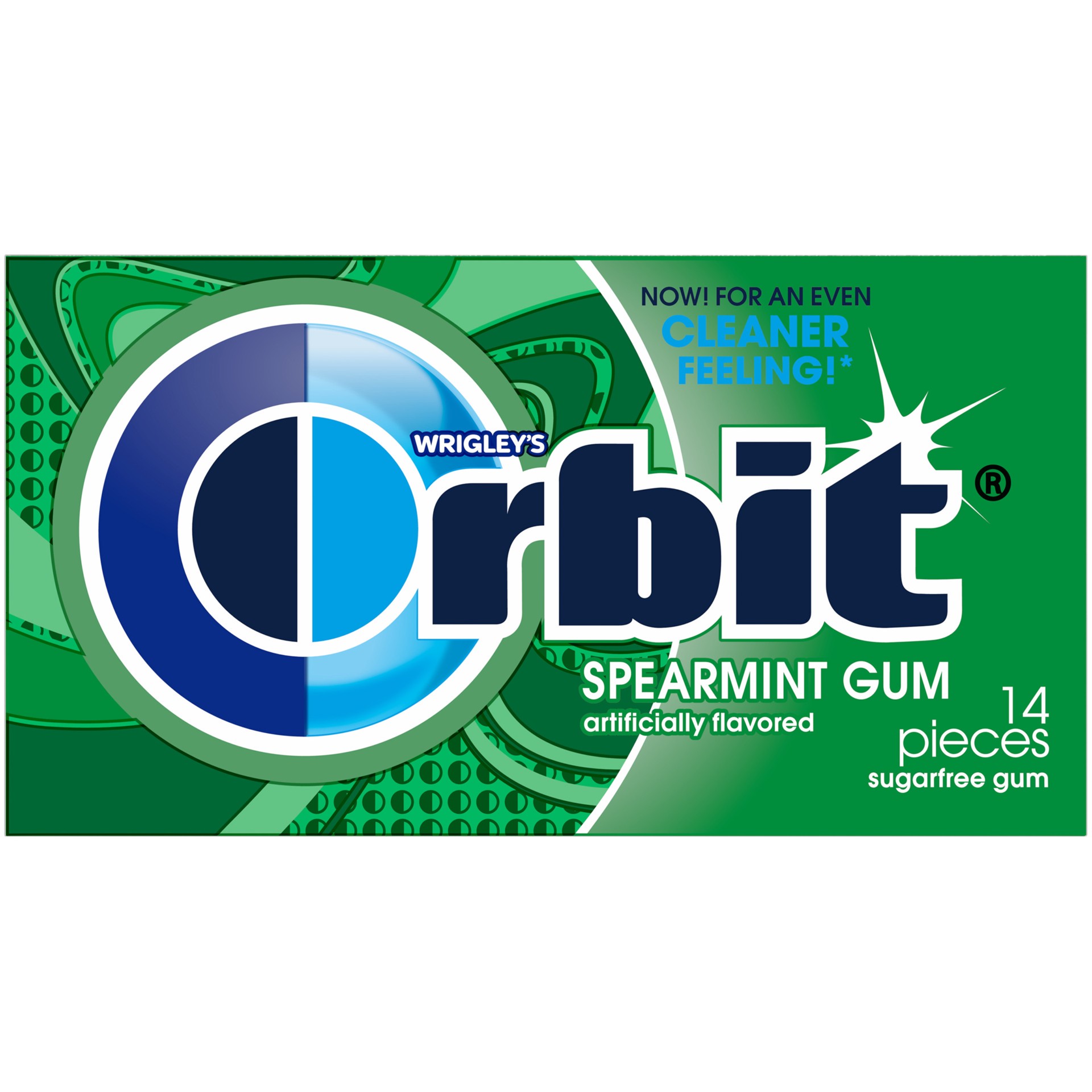 slide 1 of 7, ORBIT Gum Spearmint Sugar Free Chewing Gum, Single Pack, 14 Piece, 14 pc