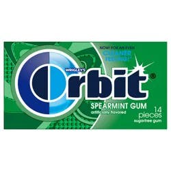ORBIT Gum Spearmint Sugar Free Chewing Gum, Single Pack, 14 Piece