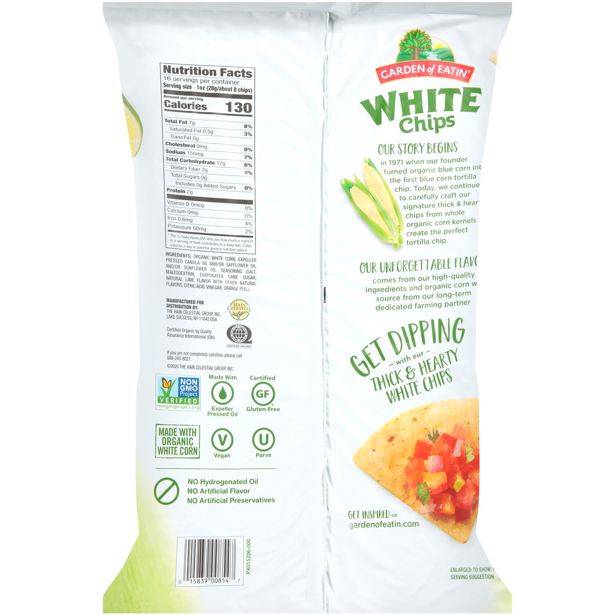 slide 6 of 10, Garden of Eatin'® corn tortilla chips, white with a touch of lime, 16 oz