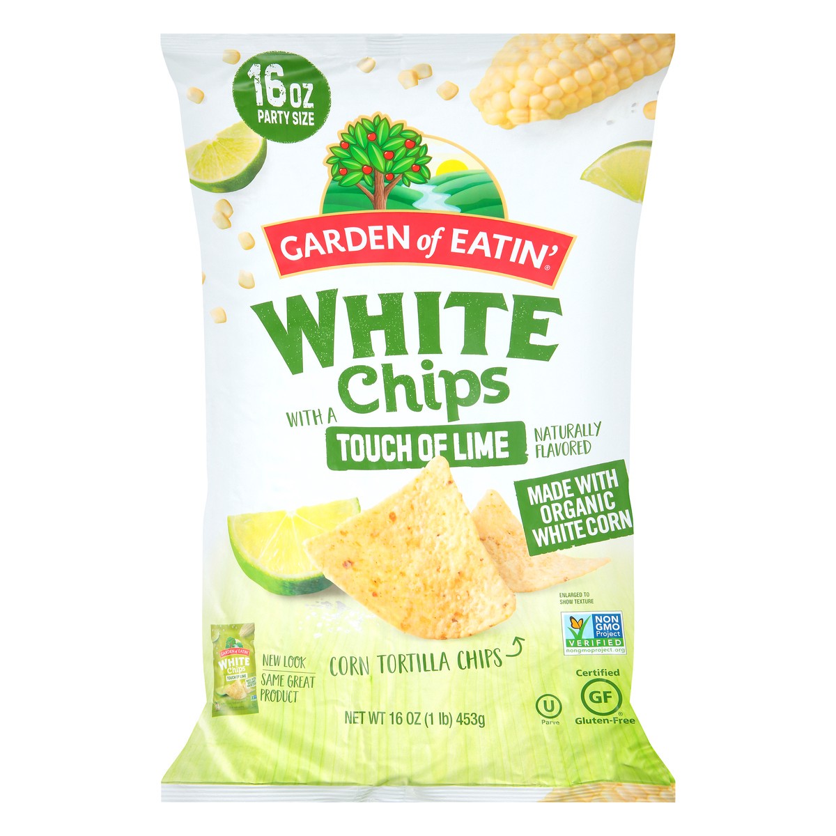 slide 10 of 10, Garden of Eatin'® corn tortilla chips, white with a touch of lime, 16 oz