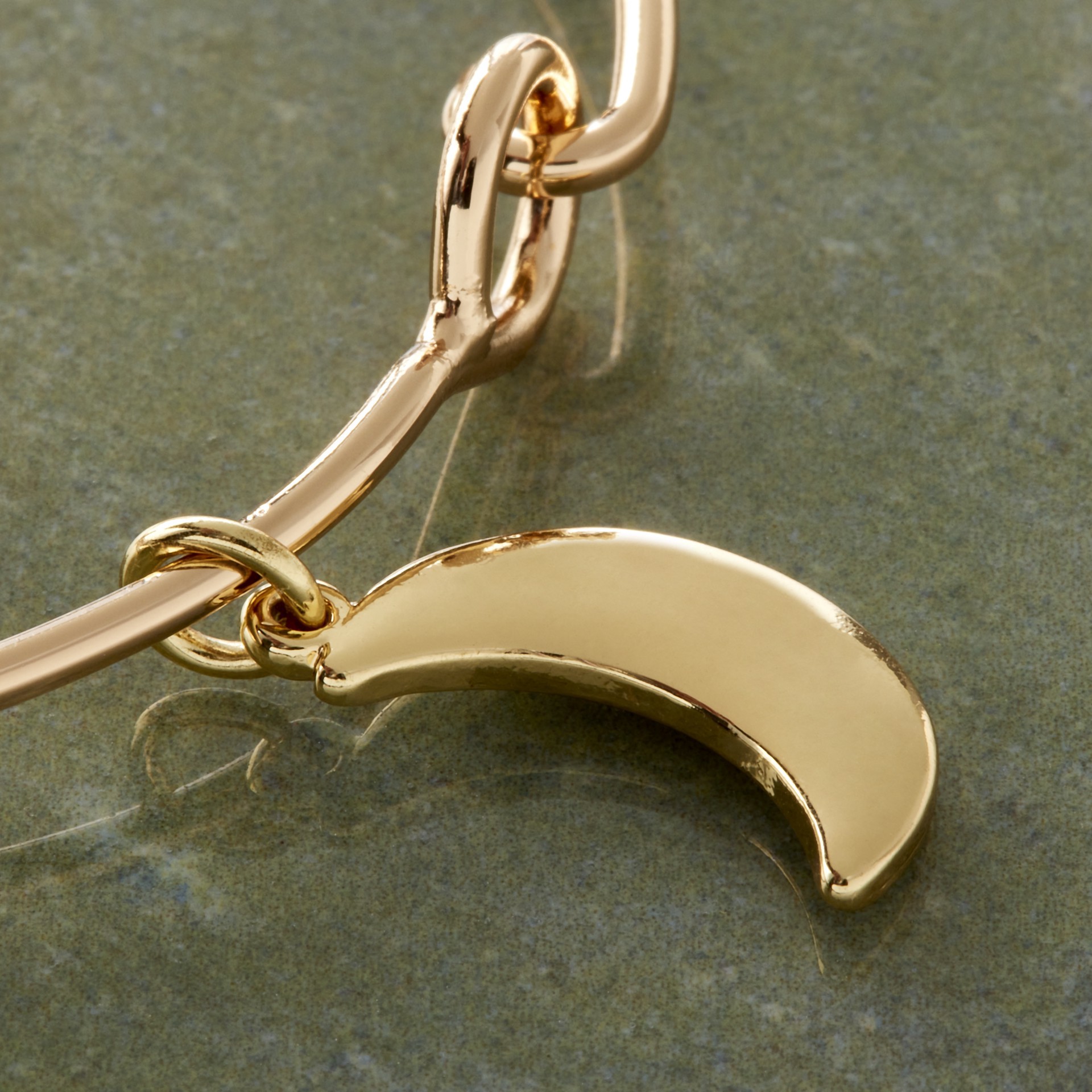 slide 2 of 3, Charmalong 14k Gold Plated Moon Charm By Bead Landing, 0.93 in x 0.44 in x 0.22 in
