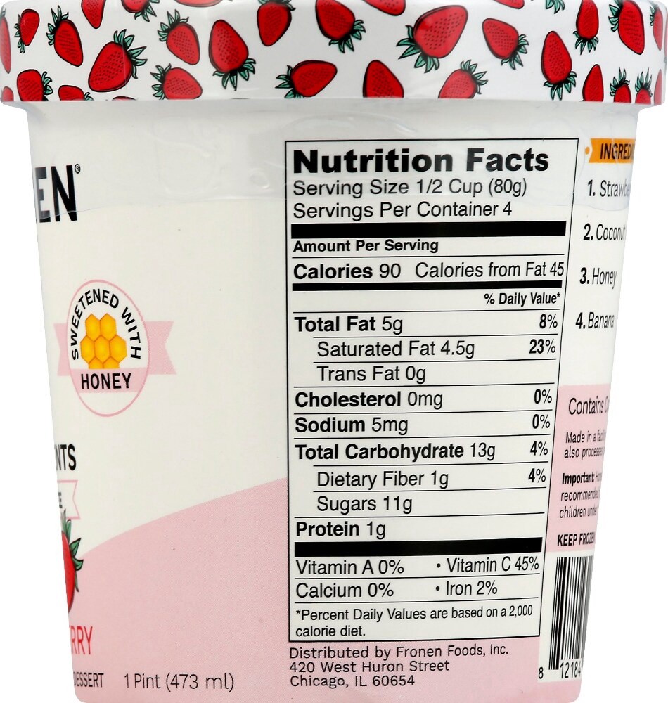 slide 3 of 3, Frönen Strawberry Nondairy Frozen Dessert, 16 oz