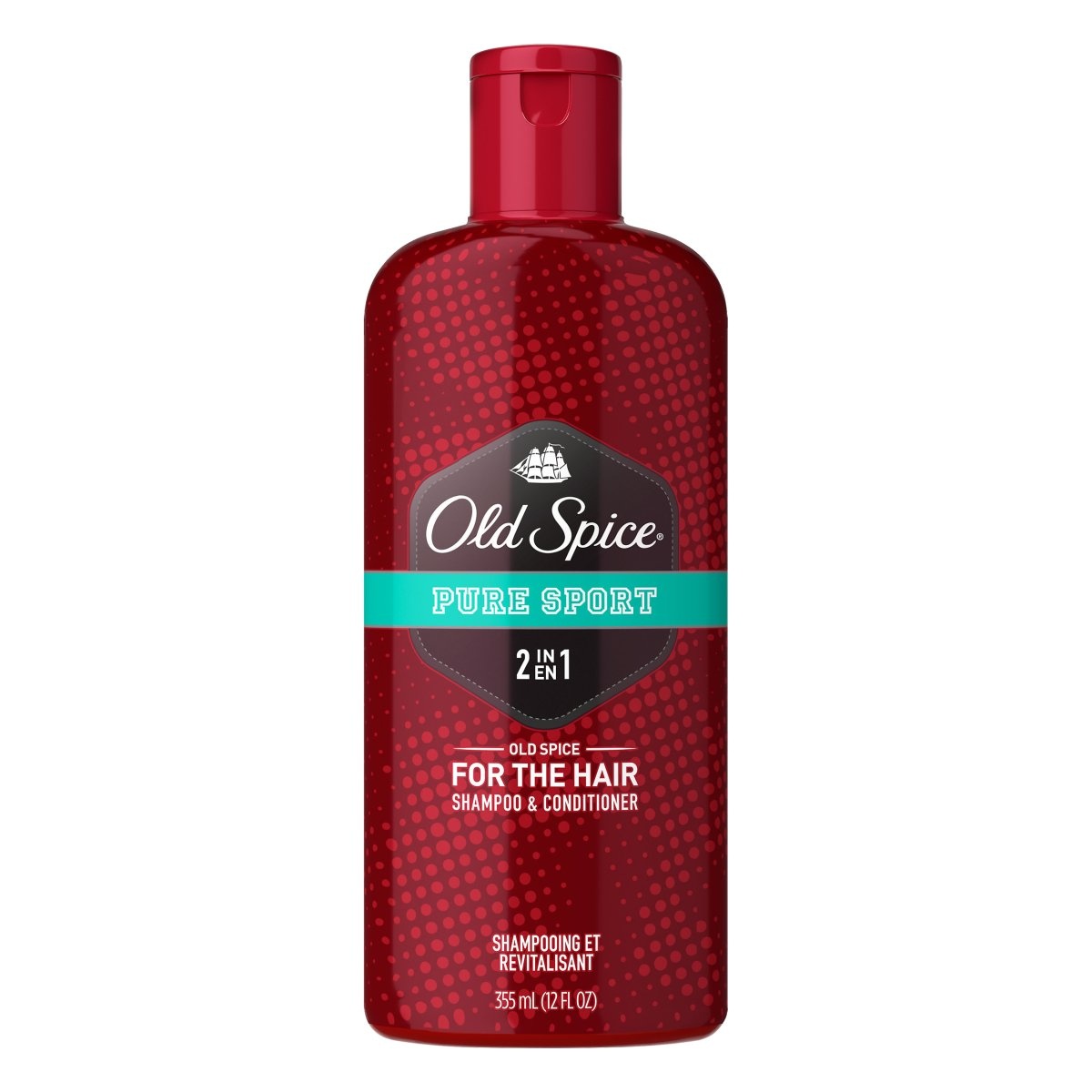 slide 1 of 1, Old Spice Pure Sport 2-In-1 Shampoo & Conditioner, 12 fl oz