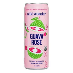 Wildwonder Prebiotic + Probiotic Guava Rose Sparkling Drink 12 fl oz