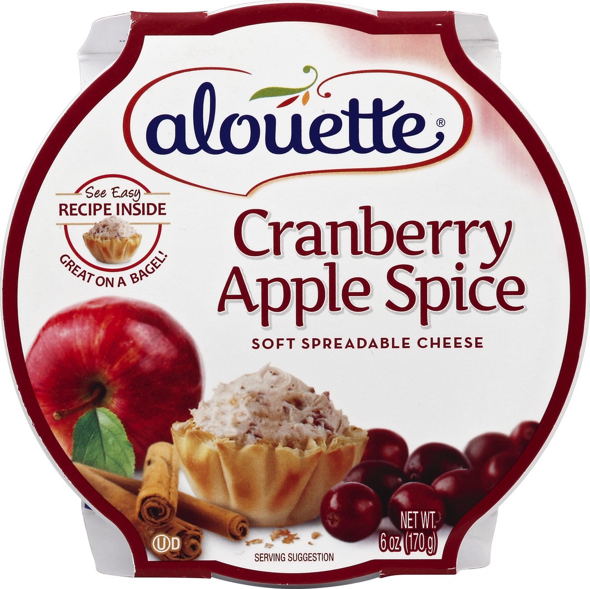 slide 2 of 4, Alouette Cranberry Apple Spice Spreadable Cheese, 6 oz