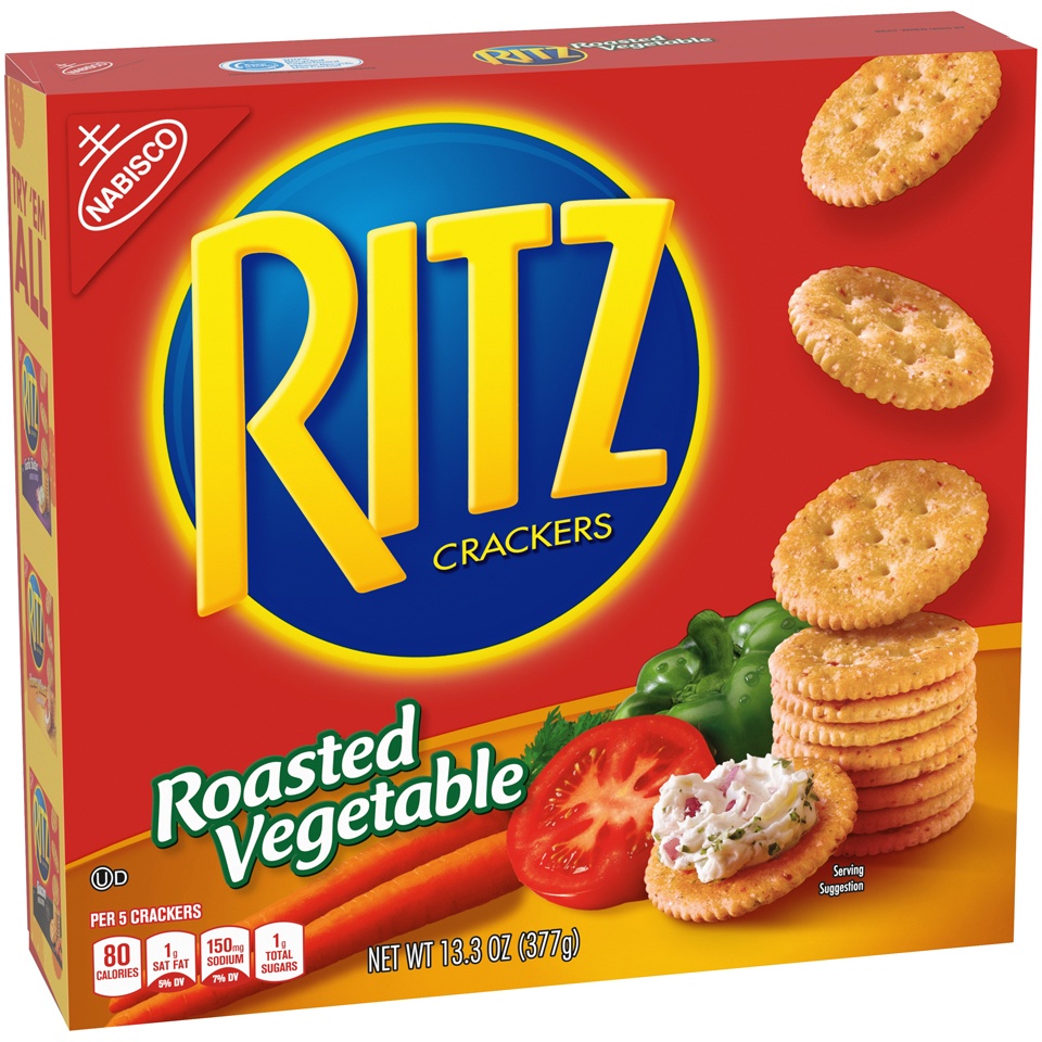 slide 3 of 9, Ritz Roasted Vegetable Crackers - 13.3oz, 13.3 oz