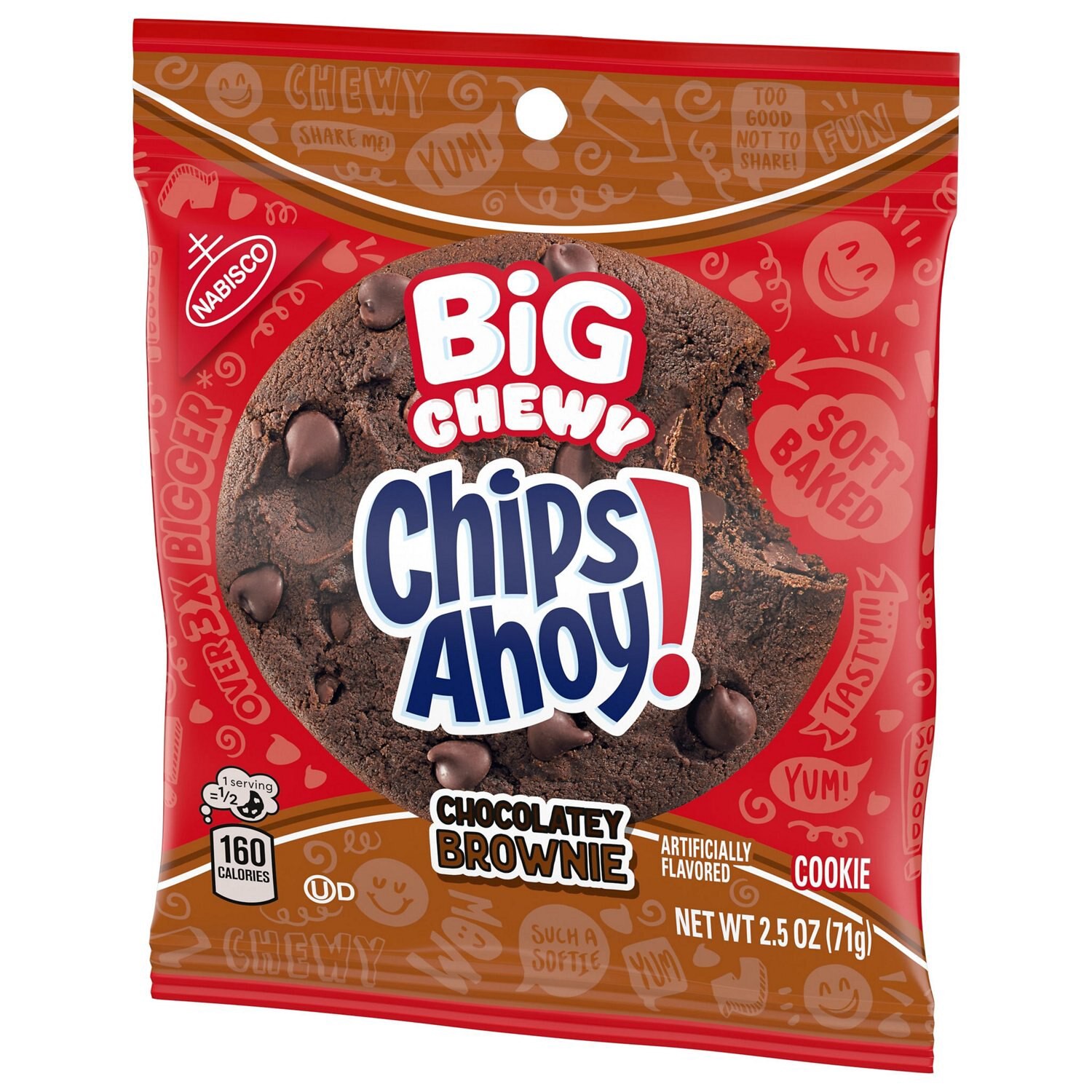 slide 6 of 11, CHIPS AHOY! Big Chewy Chocolate Chip Cookies, Chocolatey Brownie, 2.5 oz (1 Cookie Per Pack), 2.5 oz
