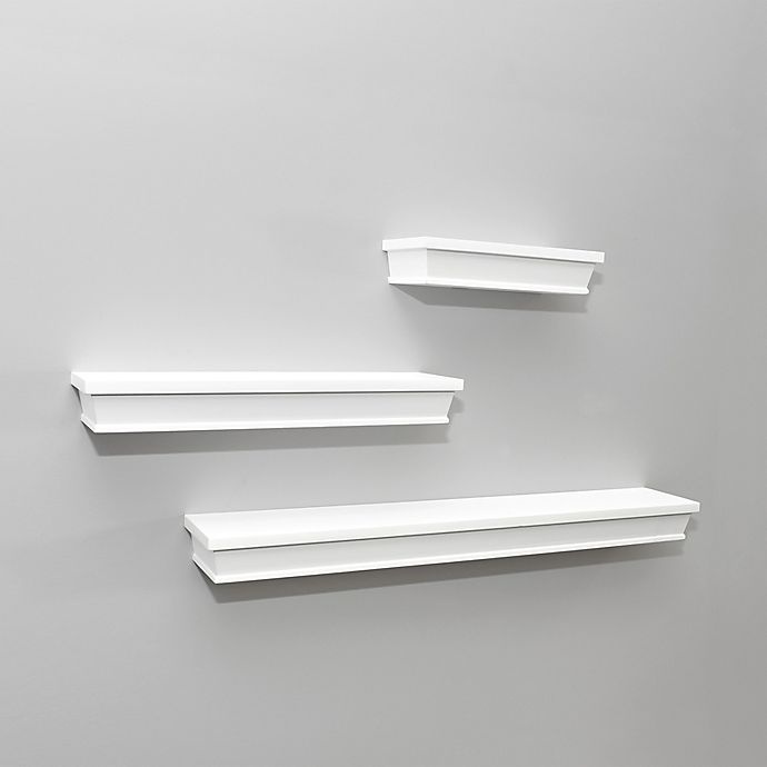slide 2 of 3, SALT Gallery Wood Shelf Set - White, 3 ct
