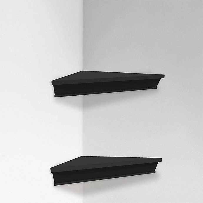 slide 2 of 4, SALT2-Piece Corner Shelf Set - Black, 1 ct