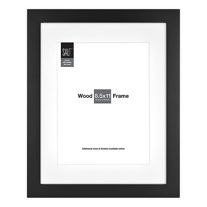 slide 1 of 2, SALT Gallery Matted Picture Frame - Black, 8.5 in x 11 in