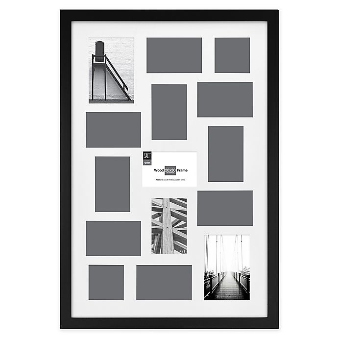 slide 1 of 2, SALT Gallery 15-Photo Matted Collage Picture Frame - Black, 1 ct