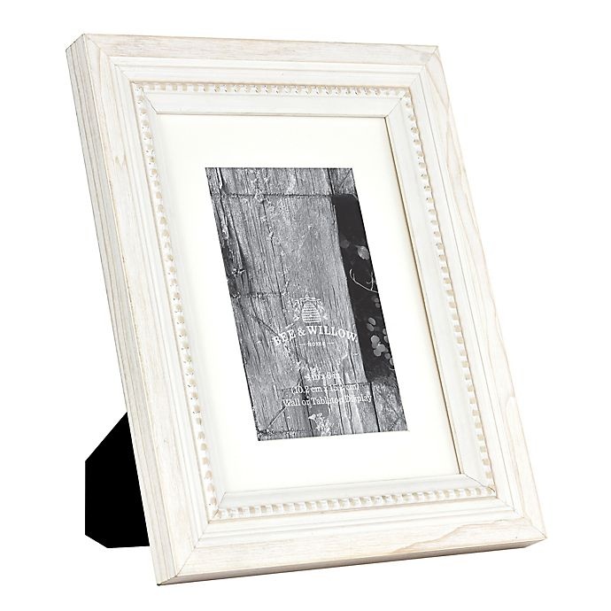 slide 2 of 4, Bee & Willow Home Bee & Willow Beaded Wood Matted Picture Frame - White, 4 in x 6 in