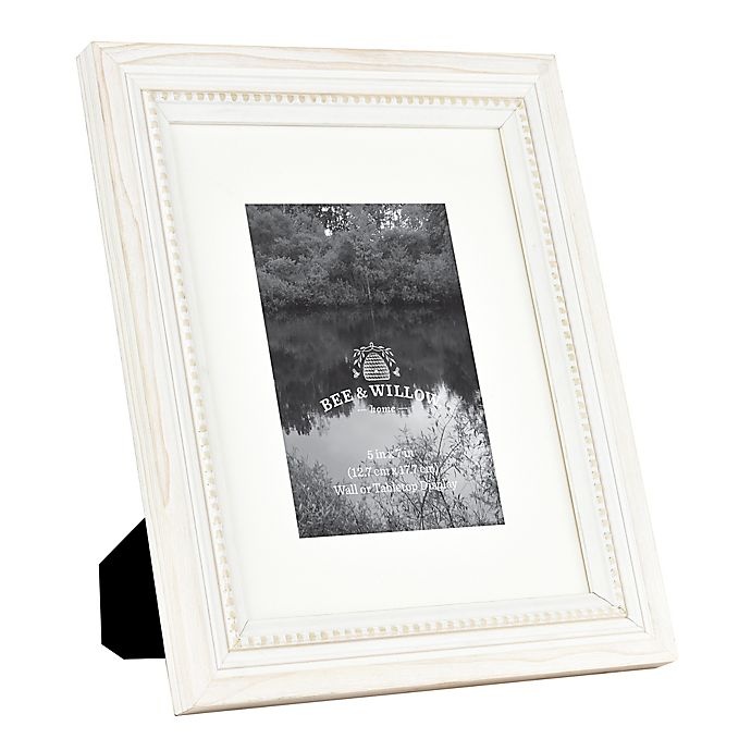 slide 2 of 4, Bee & Willow Home Bee & Willow Beaded Wood Matted Picture Frame - White, 5 in x 7 in