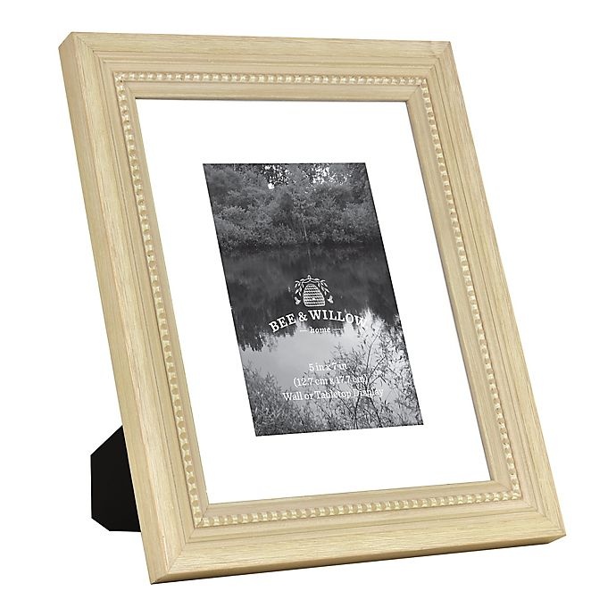 slide 2 of 4, Bee & Willow Home Bee & Willow Beaded Wood Matted Picture Frame - Natural, 5 in x 7 in