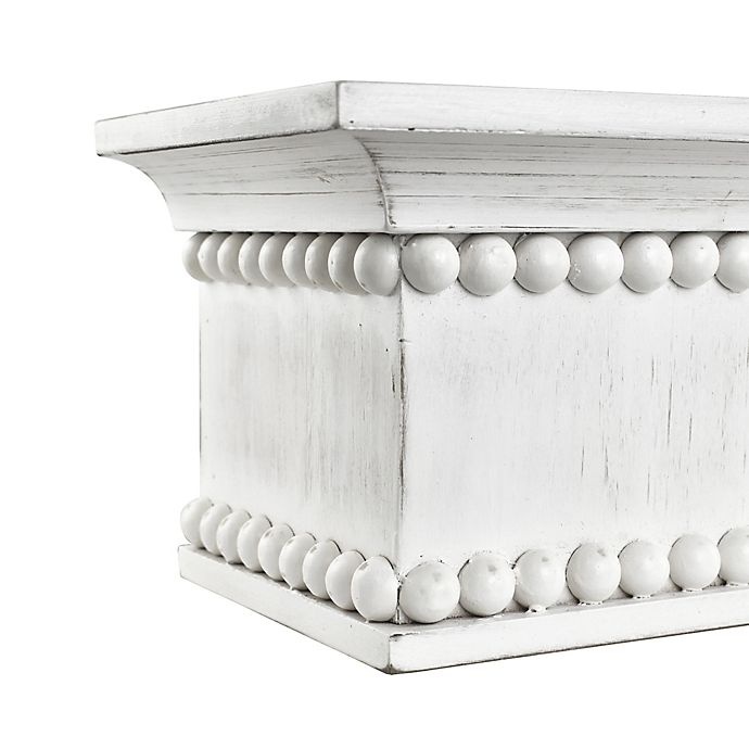 slide 3 of 5, Bee & Willow Home Beaded Wood Shelf - Distressed White, 36 in