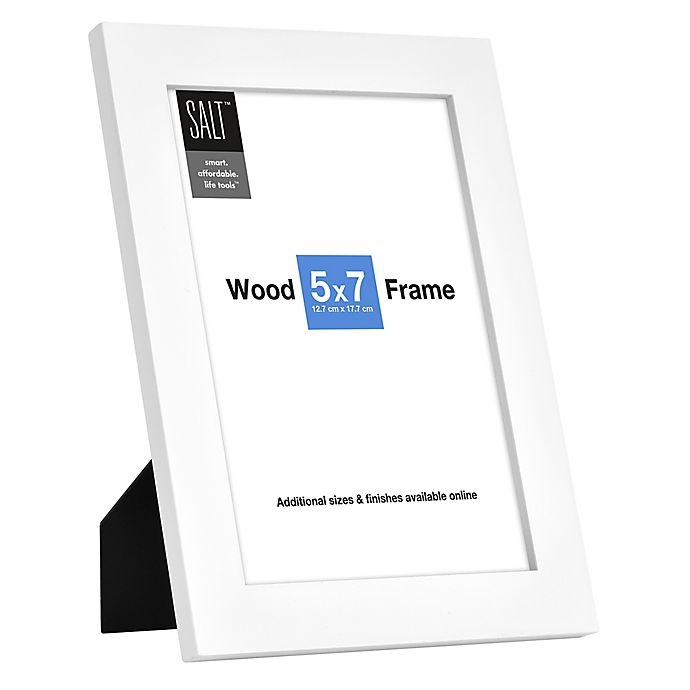 slide 2 of 2, SALT Matted Wood Picture Frame - White, 5 in x 7 in