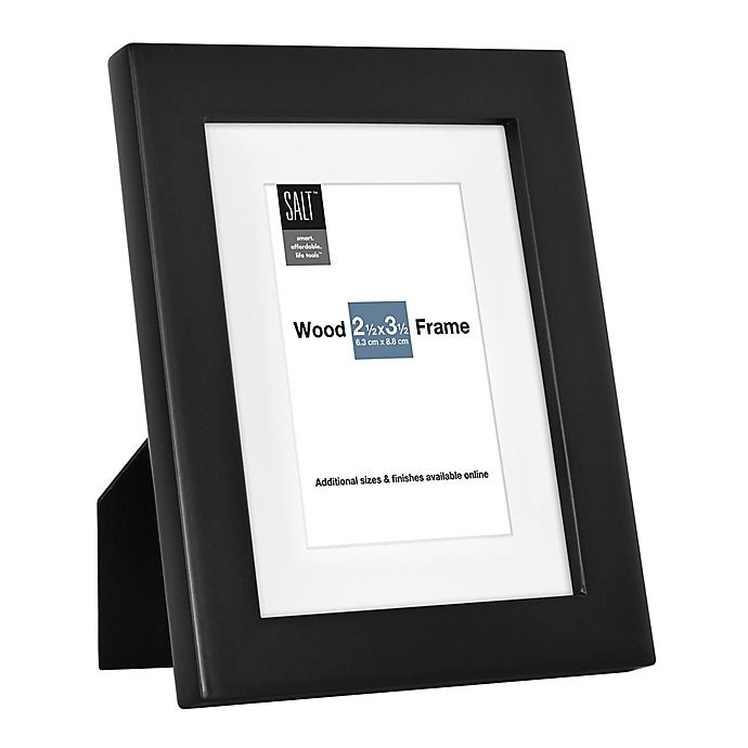 slide 2 of 2, SALT Matted Wood Picture Frame - Black, 2 in x 3 in