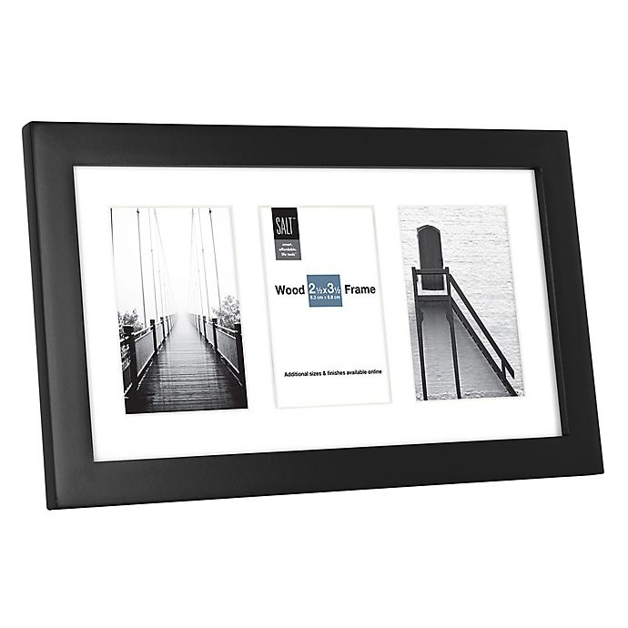 slide 2 of 2, SALT 3-Photo Matted Wood Picture Frame - Black, 2 in x 3 in