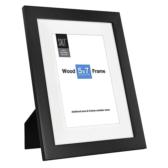 slide 2 of 2, SALT Matted Wood Picture Frame - Black, 5 in x 7 in