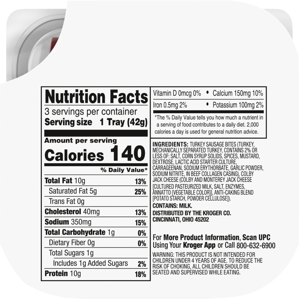 slide 2 of 5, Kroger Colby Jack Cheese & Turkey Sausage Snack Medleys, 3 ct; 1.5 oz