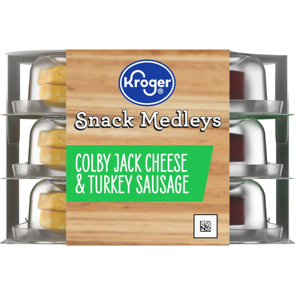 slide 4 of 5, Kroger Colby Jack Cheese & Turkey Sausage Snack Medleys, 3 ct; 1.5 oz