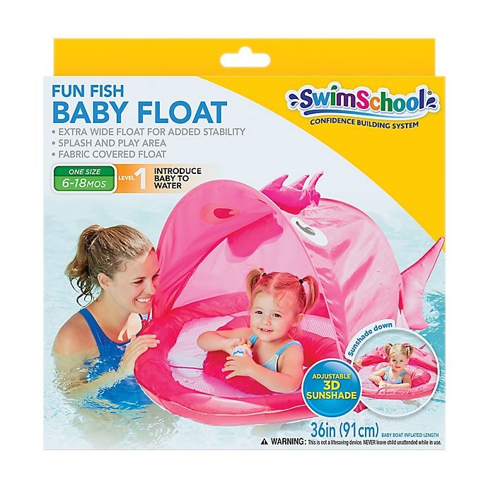 slide 3 of 3, Aqua Leisure Girls' Fabric Covered Fun Fish Baby Float, 1 ct