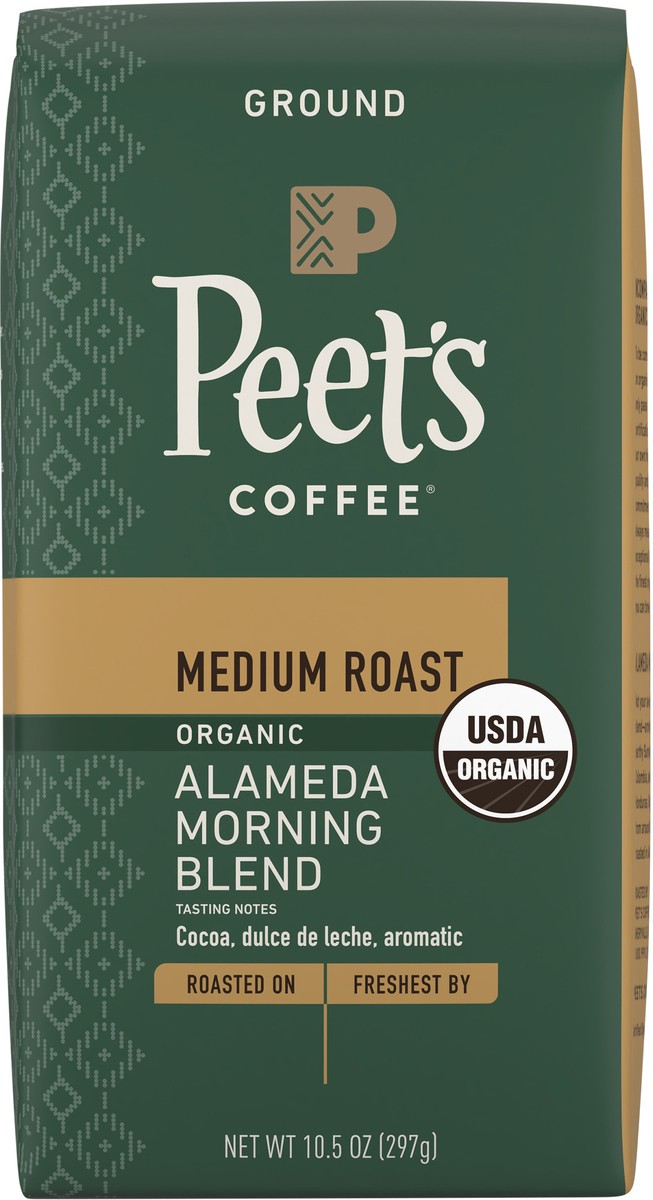 slide 5 of 9, Peet's Coffee, Alameda Morning Blend Organic Dark Roast Ground Coffee - 10.5oz Bag, 10.5 oz