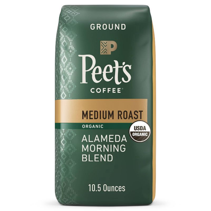 slide 1 of 9, Peet's Coffee, Alameda Morning Blend Organic Dark Roast Ground Coffee - 10.5oz Bag, 10.5 oz