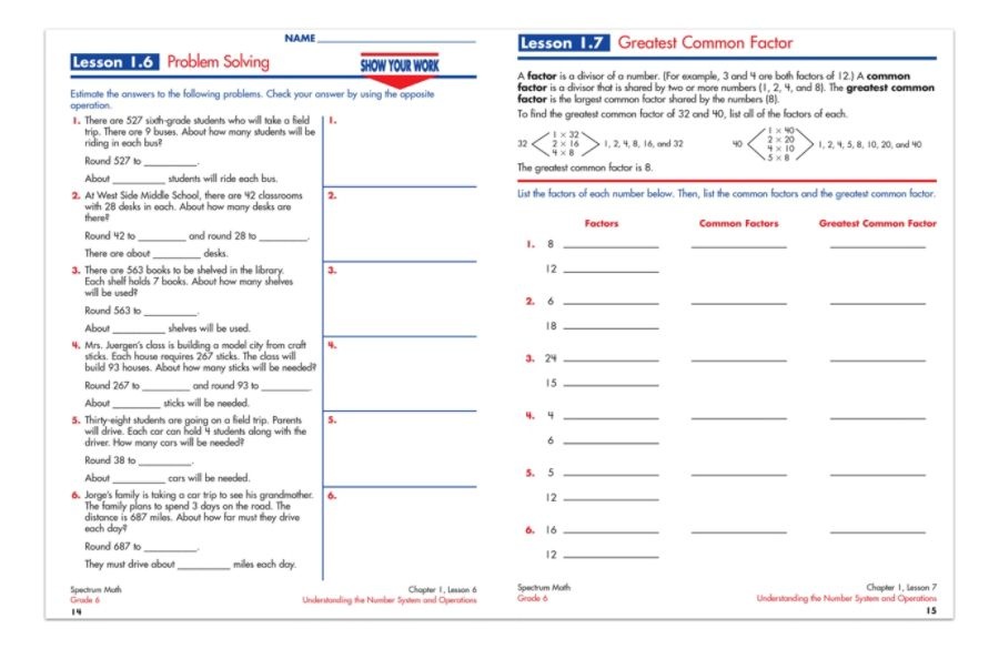 Carson Dellosa Spectrum Math Workbook Grade 6 1 Ct Shipt 4564