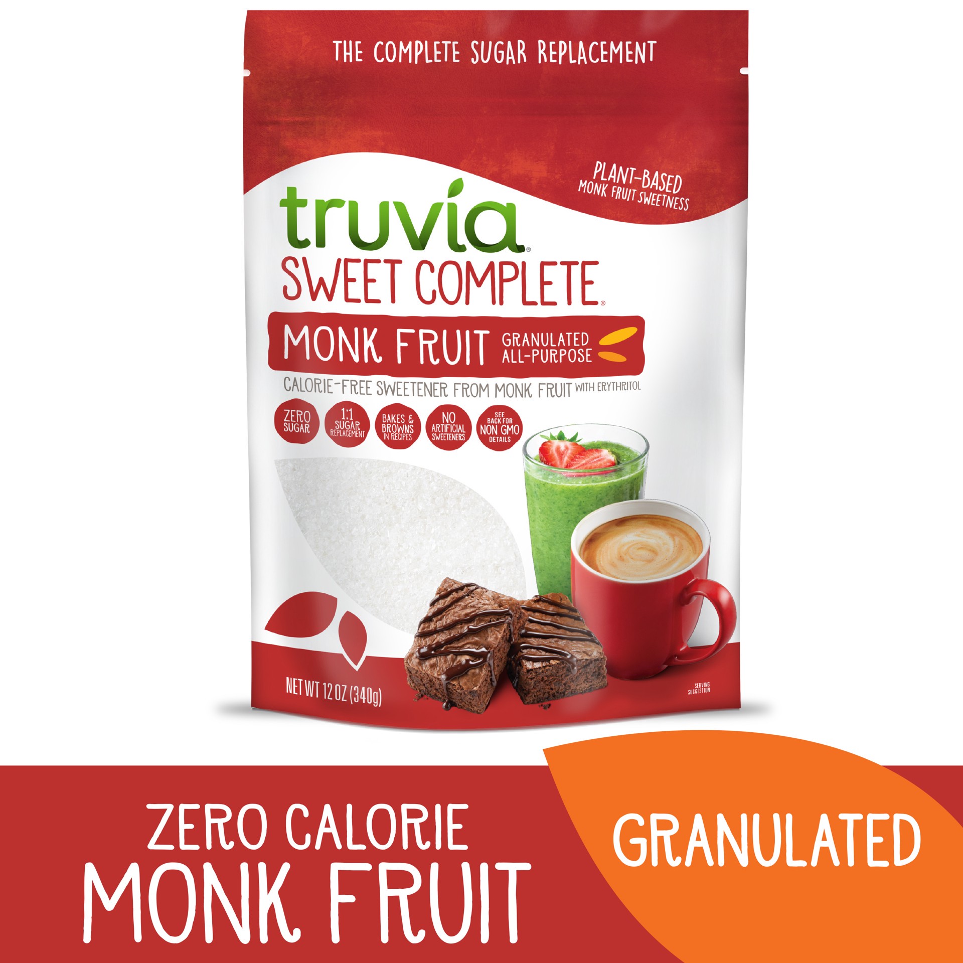 slide 4 of 6, Truvia Sweet Complete Granulated All-Purpose Sweetener from the Monk Fruit, 12 oz