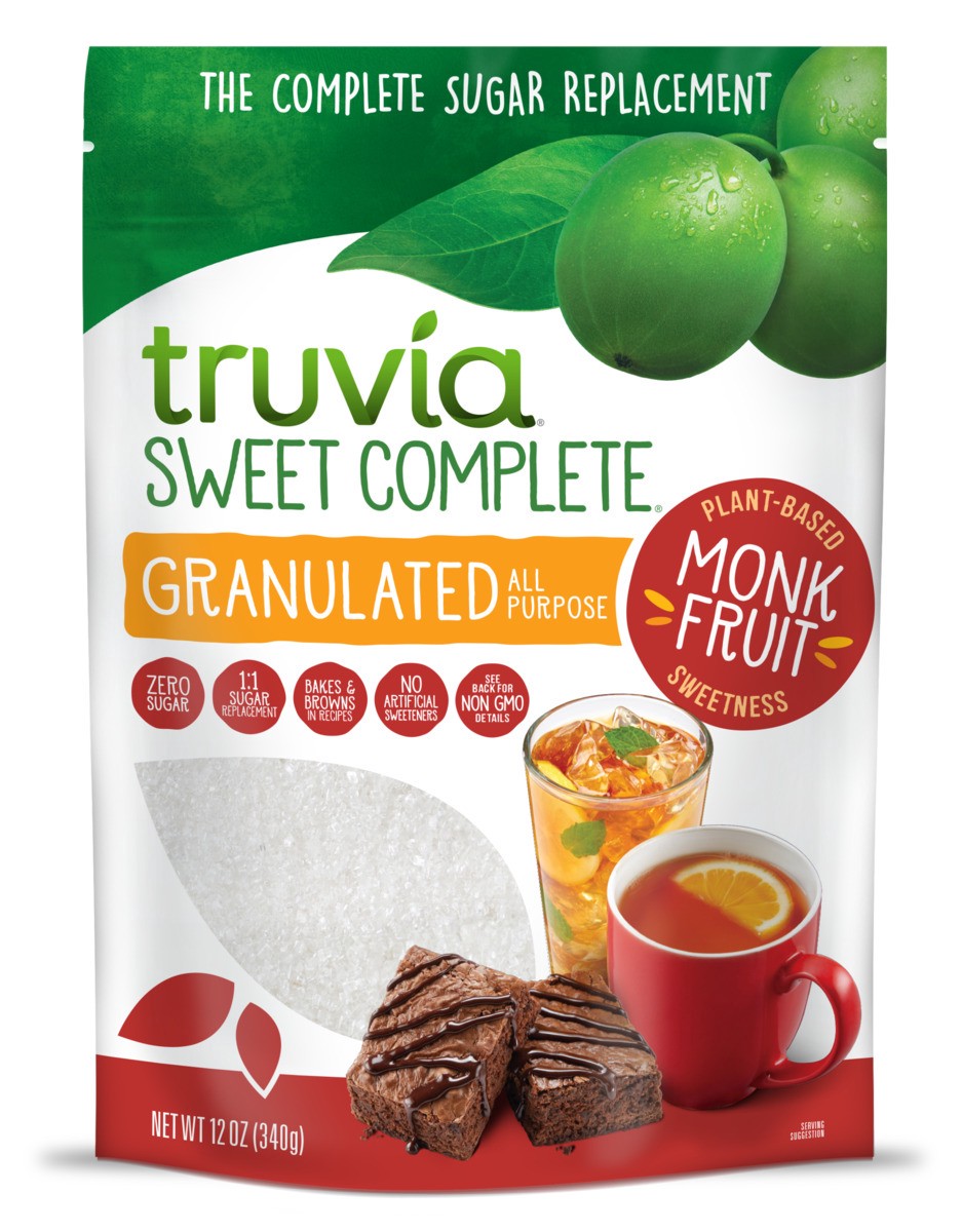 slide 1 of 6, Truvia Sweet Complete Granulated All-Purpose Sweetener from the Monk Fruit, 12 oz