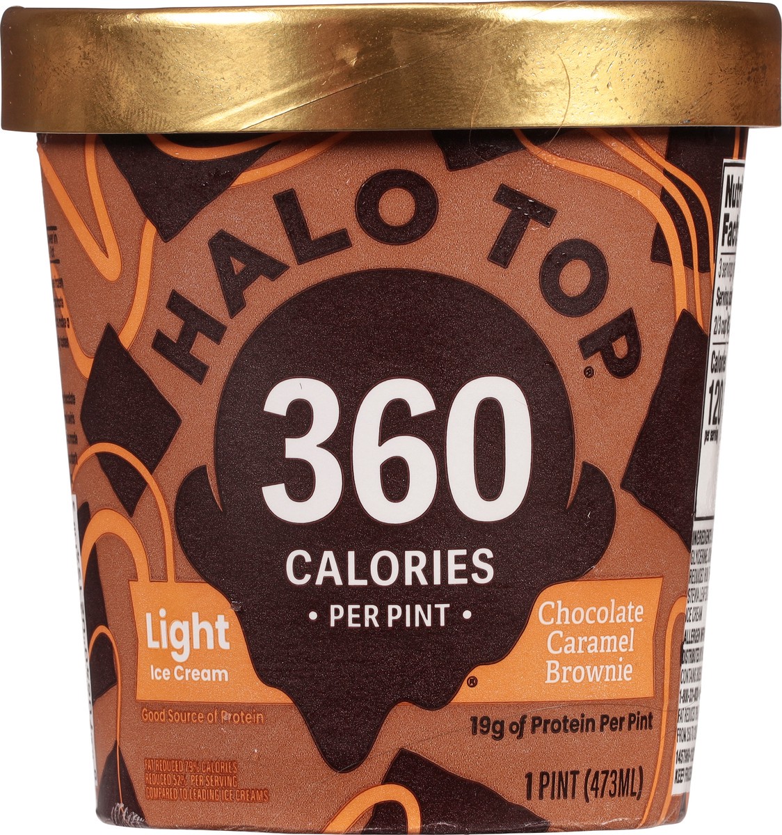 slide 5 of 9, Halo Top Chocolate Caramel Brownie Light Ice Cream, 16 fl oz Pint, 16 fl oz