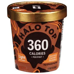 Halo Top Chocolate Caramel Brownie Light Ice Cream, 16 fl oz Pint