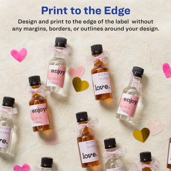 slide 5 of 9, Avery Print-To-The-Edge Easy Peel Labels With TrueBlock, 1-1/2 x 1-1/2, White, 600 ct